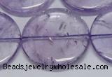 CNA829 15.5 inches 40mm flat round natural light amethyst beads