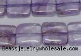 CNA841 15.5 inches 12mm square natural light amethyst beads