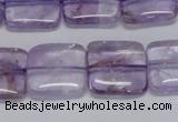 CNA842 15.5 inches 14mm square natural light amethyst beads