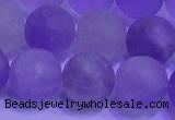 CNA915 15.5 inches 14mm round matte amethyst gemstone beads