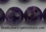 CNA919 15.5 inches 18mm faceted round natural amethyst beads