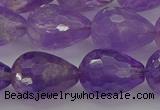 CNA922 15.5 inches 15*20mm faceted teardrop natural amethyst beads