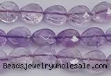 CNA924 15.5 inches 10*10mm faceted flat teardrop natural amethyst beads