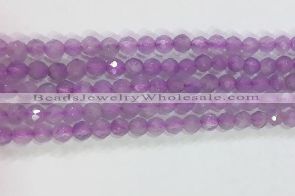 CNA962 15.5 inches 4mm faceted round natural lavender amethyst beads