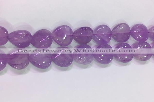 CNA985 15.5 inches 16*16mm heart natural lavender amethyst beads