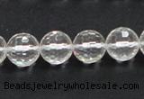 CNC10 15.5 inches 12mm faceted round grade AB natural white crystal beads