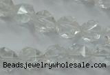 CNC101 15 inches 8mm faceted nuggets white crystal beads