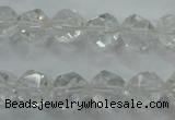 CNC102 15 inches 10mm faceted nuggets white crystal beads