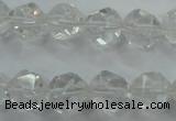 CNC103 15 inches 12mm faceted nuggets white crystal beads