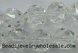 CNC105 15 inches 16mm faceted nuggets white crystal beads