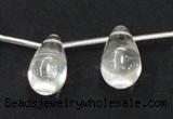 CNC14 15.5 inches 12*22mm teardrop grade AB natural white crystal beads