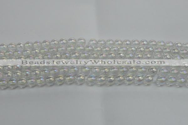 CNC201 15.5 inches 6mm round AB-color white crystal beads