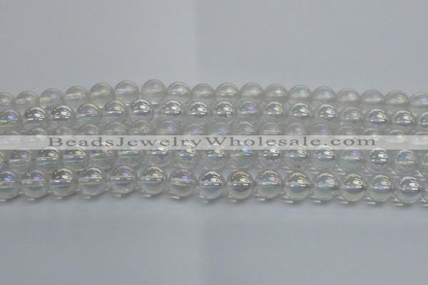 CNC202 15.5 inches 8mm round AB-color white crystal beads