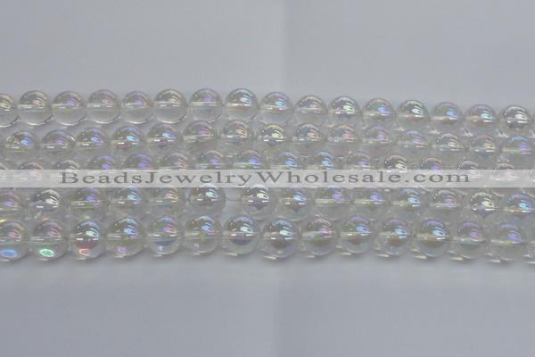 CNC203 15.5 inches 10mm round AB-color white crystal beads