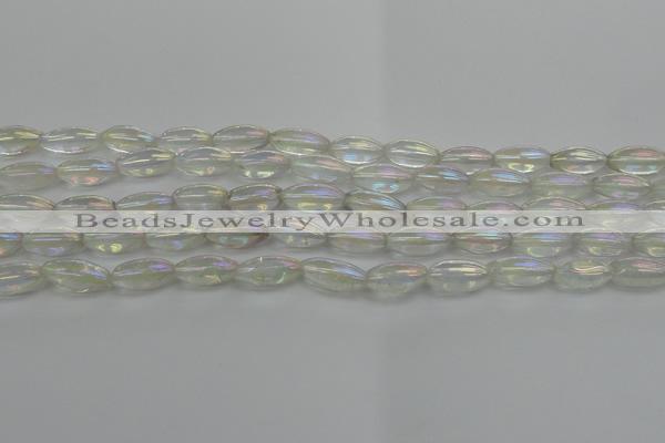 CNC210 15.5 inches 6*12mm rice AB-color white crystal beads