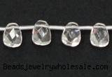 CNC34 8*12mm faceted trapezoid grade AB natural white crystal beads