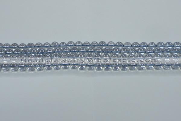 CNC509 15.5 inches 6mm round dyed natural white crystal beads