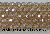 CNC516 15.5 inches 4mm faceted round dyed natural white crystal beads