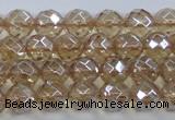 CNC518 15.5 inches 8mm faceted round dyed natural white crystal beads