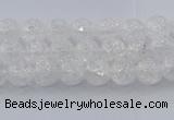 CNC550 15.5 inches 4mm round natural crackle white crystal beads