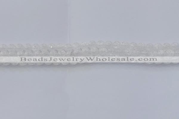 CNC551 15.5 inches 6mm round natural crackle white crystal beads