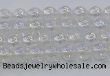 CNC560 15.5 inches 4mm round plated crackle white crystal beads