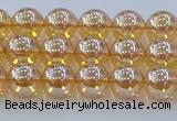 CNC576 15.5 inches 6mm round plated natural white crystal beads