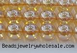 CNC577 15.5 inches 8mm round plated natural white crystal beads