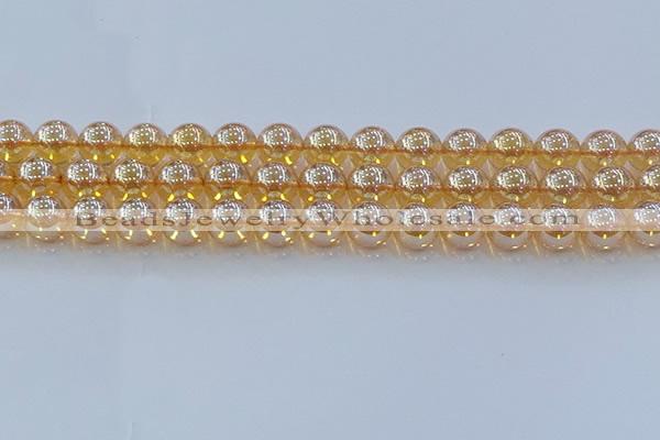 CNC579 15.5 inches 12mm round plated natural white crystal beads