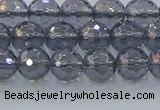 CNC639 15.5 inches 6mm faceted round plated natural white crystal beads