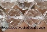 CNC706 15.5 inches 14mm faceted round white crystal beads