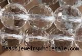 CNC713 15.5 inches 8mm faceted round white crystal beads