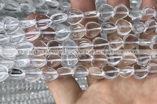 CNC727 15.5 inches 10*10mm heart white crystal beads wholesale