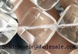 CNC756 15.5 inches 14*14mm faceted diamond white crystal beads