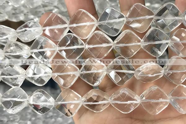 CNC759 15.5 inches 20*20mm faceted diamond white crystal beads