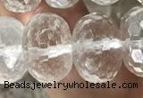 CNC801 15.5 inches 10*14mm faceted rondelle white crystal beads