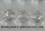 CNC90 15.5 inches 10mm faceted round natural white crystal beads