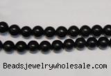 CNE01 15.5 inches 4mm round black stone needle beads wholesale