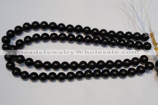 CNE02 15.5 inches 6mm round black stone needle beads wholesale