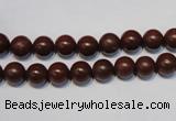 CNE08 15.5 inches 6mm round red stone needle beads wholesale