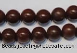 CNE12 15.5 inches 14mm round red stone needle beads wholesale