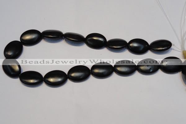 CNE18 15.5 inches 18*25mm oval black stone needle beads wholesale