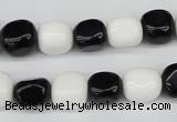 CNG02 15.5 inches 9*12mm nuggets black & white agate beads