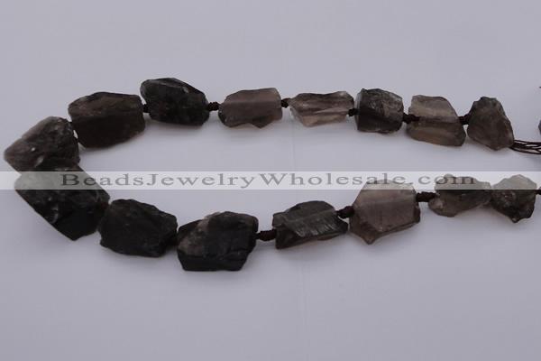 CNG1004 15.5 inches 15*25mm - 25*30mm nuggets smoky quartz beads