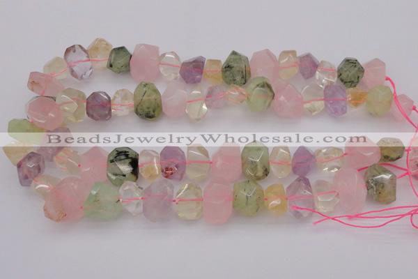 CNG1023 10*14mm - 15*20mm faceted nuggets multicolor quartz beads