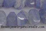 CNG1037 12*16mm - 15*20mm faceted nuggets blue lace agate beads