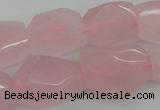 CNG1056 15.5 inches 12*16mm - 15*20mm faceted nuggets rose quartz beads