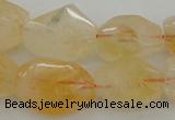 CNG1057 15.5 inches 12*16mm - 15*20mm faceted nuggets citrine beads