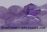 CNG1058 12*16mm - 15*20mm faceted nuggets lavender amethyst beads