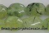 CNG1059 12*16mm - 15*20mm faceted nuggets green rutilated quartz beads